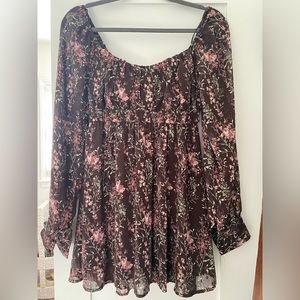 Purple long sleeve dress floral